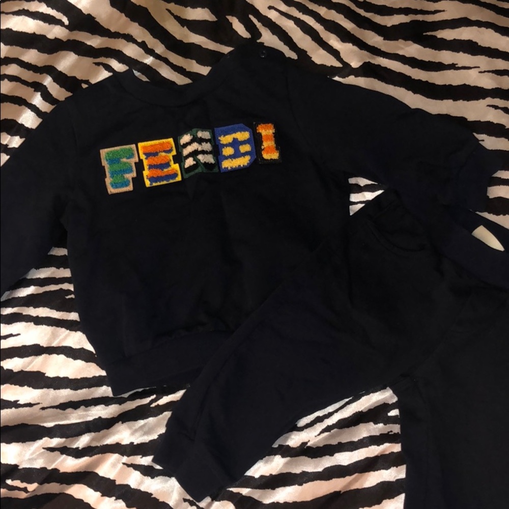 Navy Fendi sweatsuit set